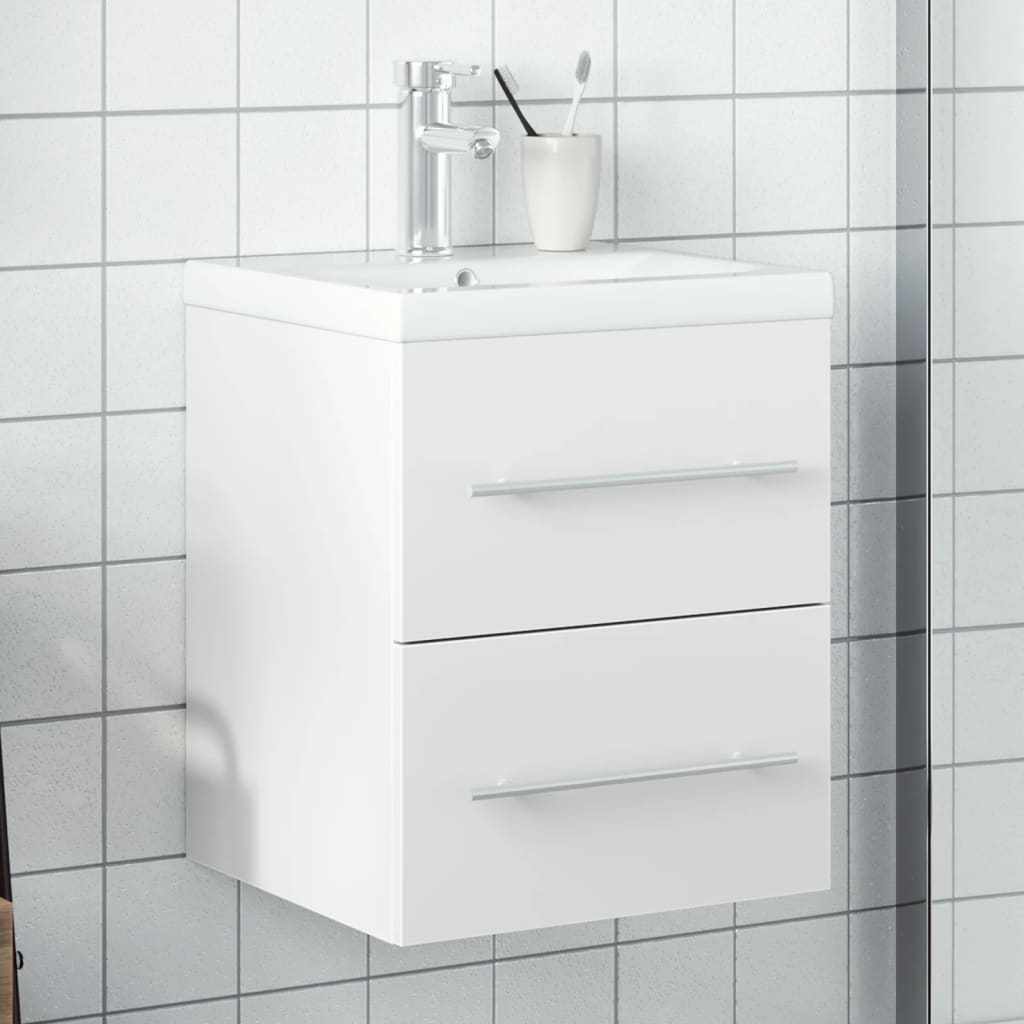 Bathroom Sink Cabinet with Built-in Basin White - Style and Chic