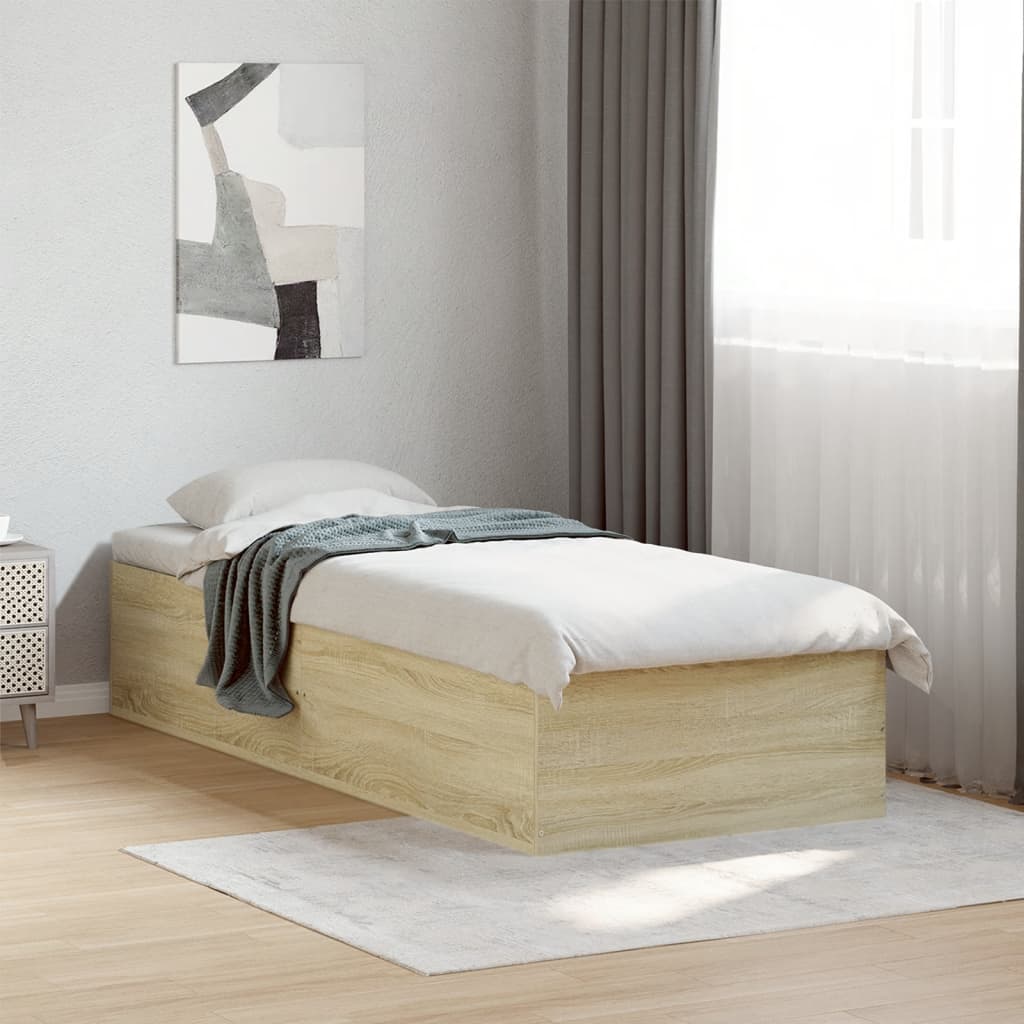 Bedframe Sonoma Oak 75x190cm Small Single Engineered Wood - Casper Homes