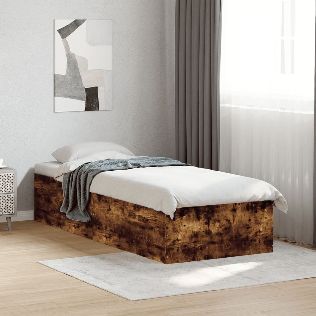 Bedframe Smoked Oak 75x190cm Small Single Engineered Wood - Casper Homes
