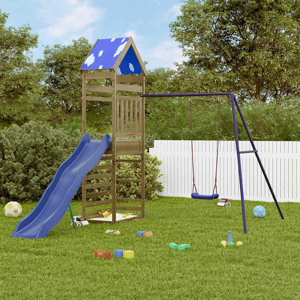 CAOMERE Outdoor Playset Impregnated Wood - Pine - Design Hut