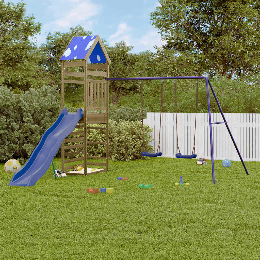 CAOMERE Outdoor Playset Impregnated Wood - Pine - Design Hut