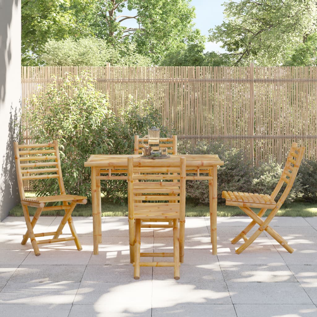 Folding Garden Chairs 4 pcs 43x54x88 cm Bamboo - Brittle & Co