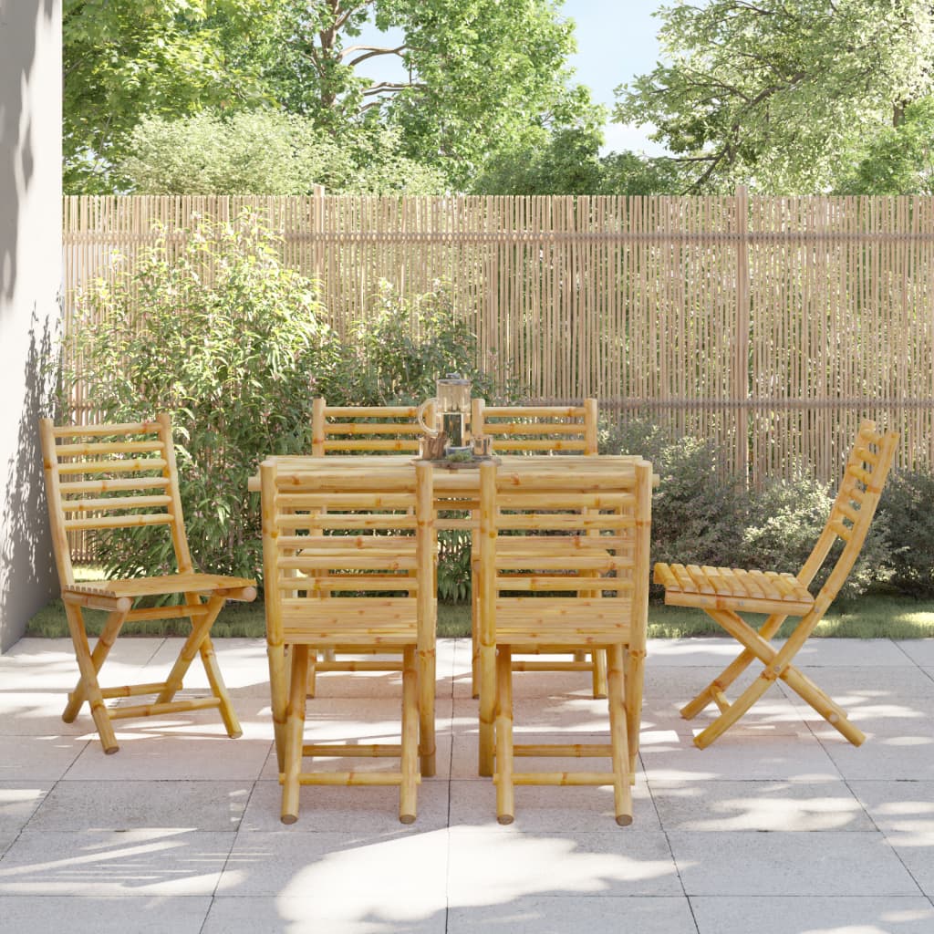 Folding Garden Chairs 6 pcs 43x54x88 cm Bamboo - Brittle & Co