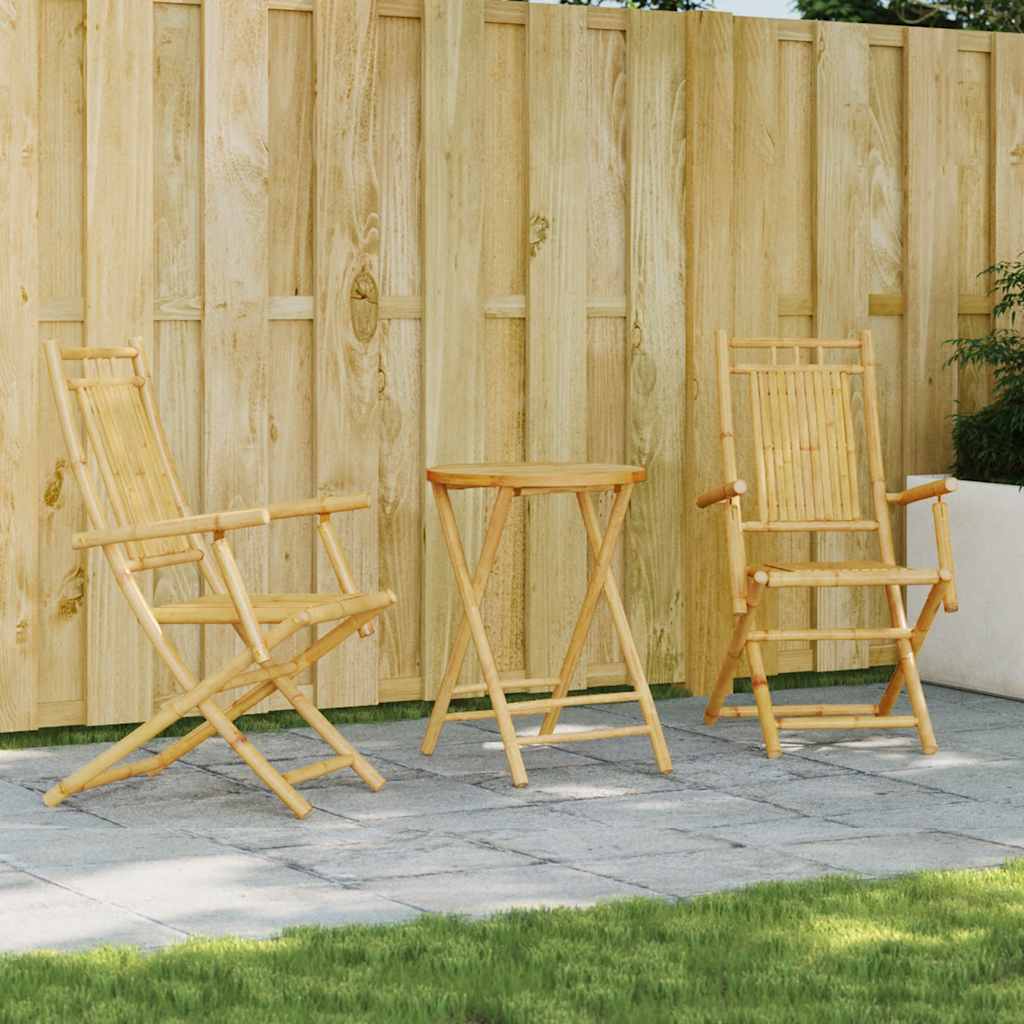 3 Piece Bistro Set Bamboo - Casper Homes