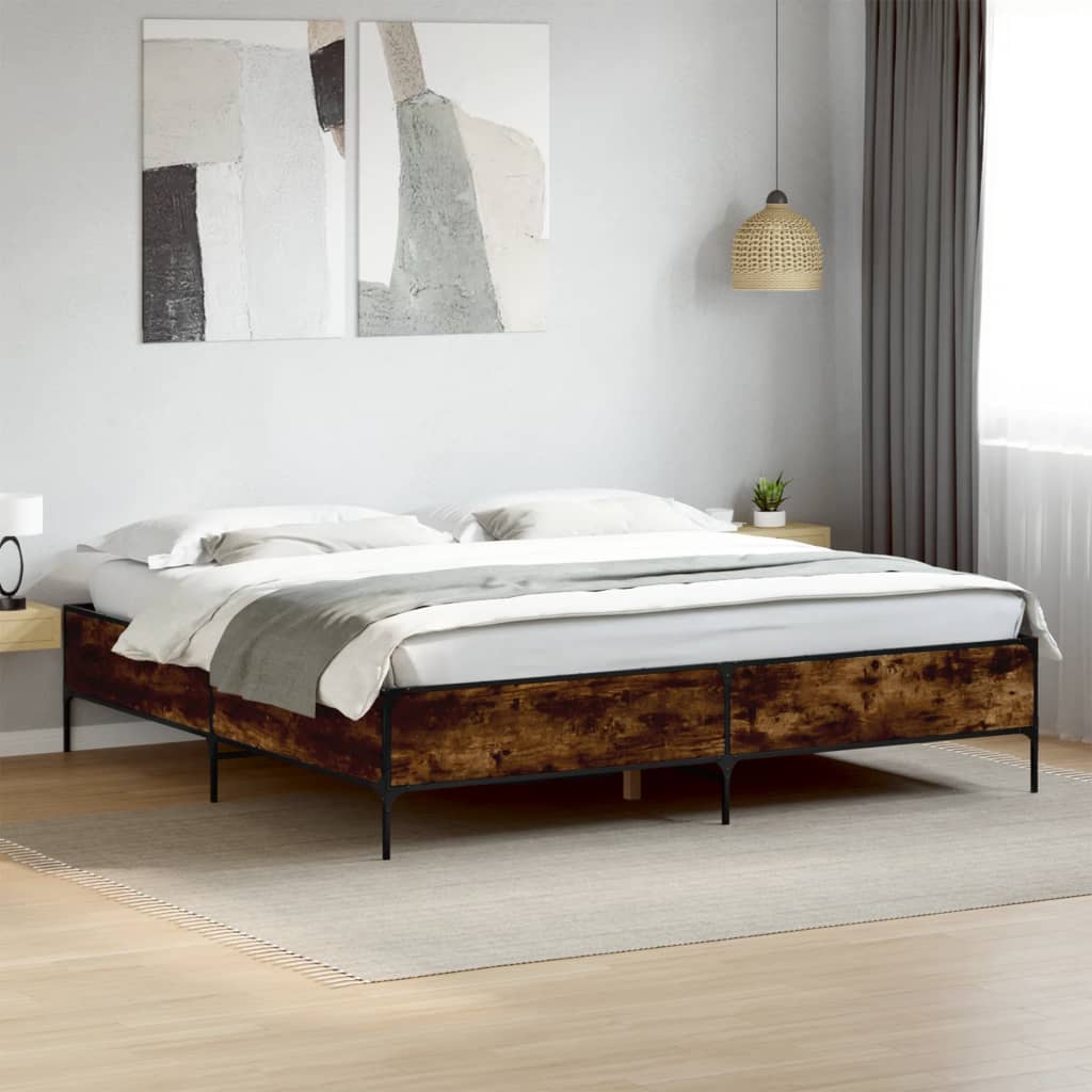 Bedframe Smoked Oak 200x200cm - Charlotte Dunes