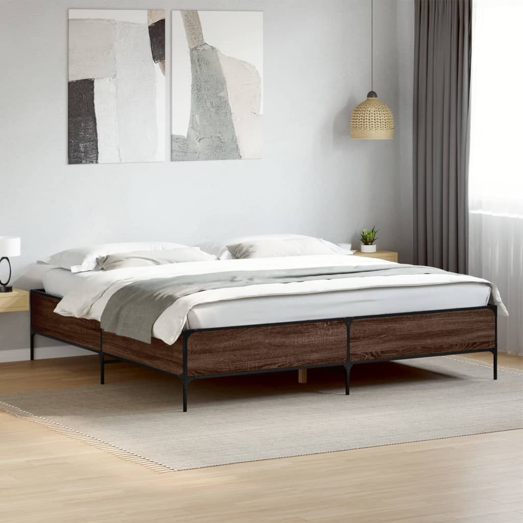 Bedframe Brown Oak 180x200cm Super King - Merlin Deals