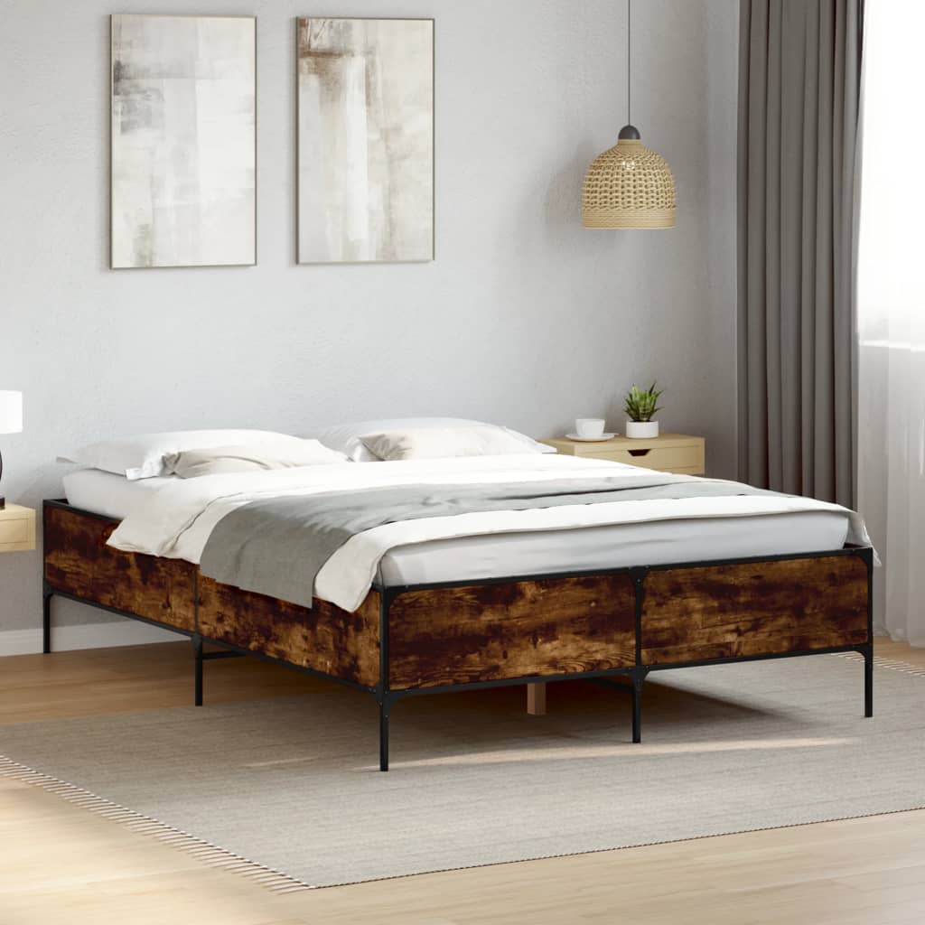Bedframe Smoked Oak 140x200cm - Unbeatable Bargains