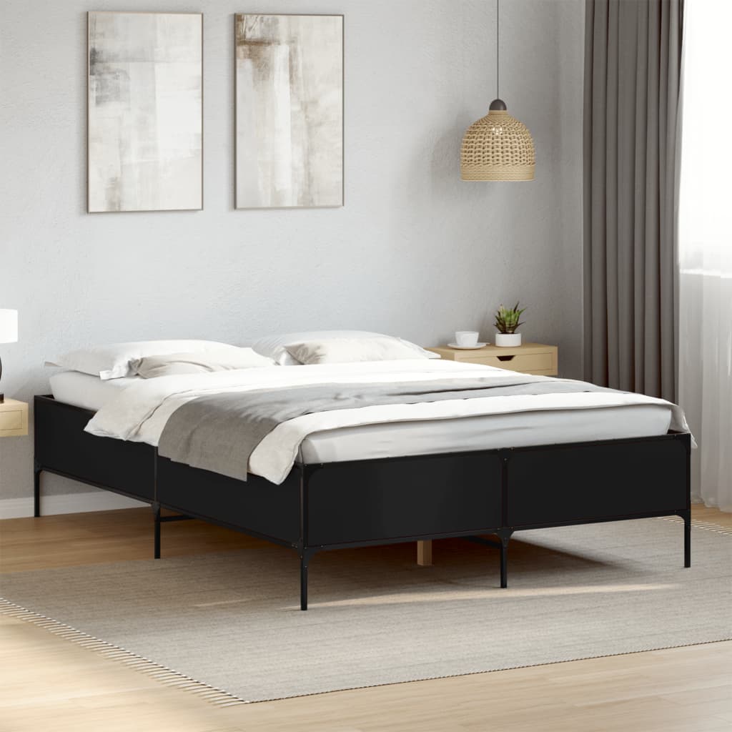 Bedframe Black 135x190cm Double - Merlin Deals