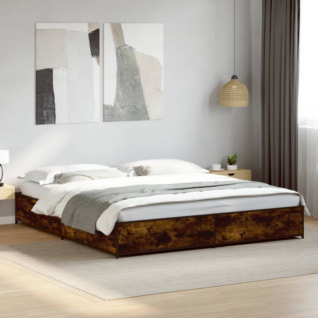 Bedframe Smoked Oak 200x200cm - Direct Imports