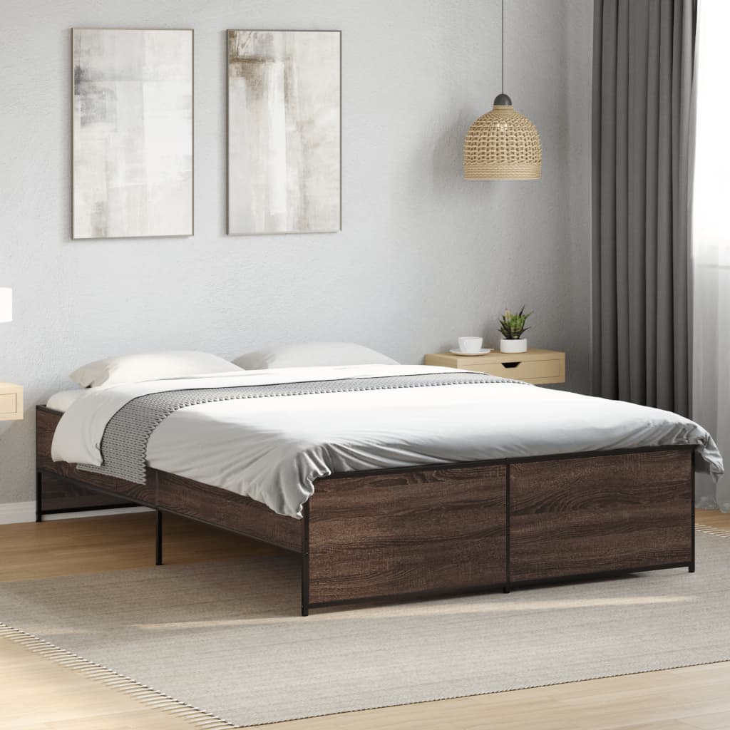 Bedframe Brown Oak 135x190cm Double - Merkel Designers