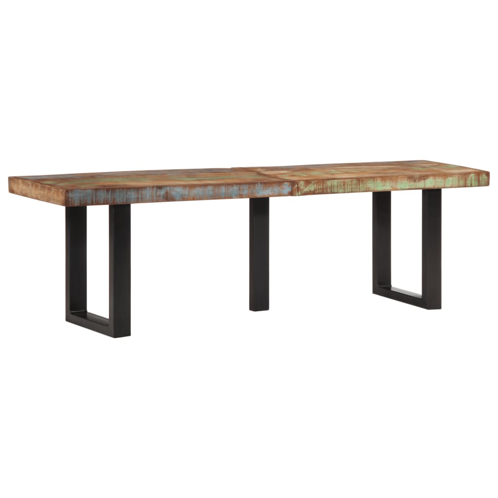 Bench 160 cm Solid Wood Reclaimed and Steel - Design Hut