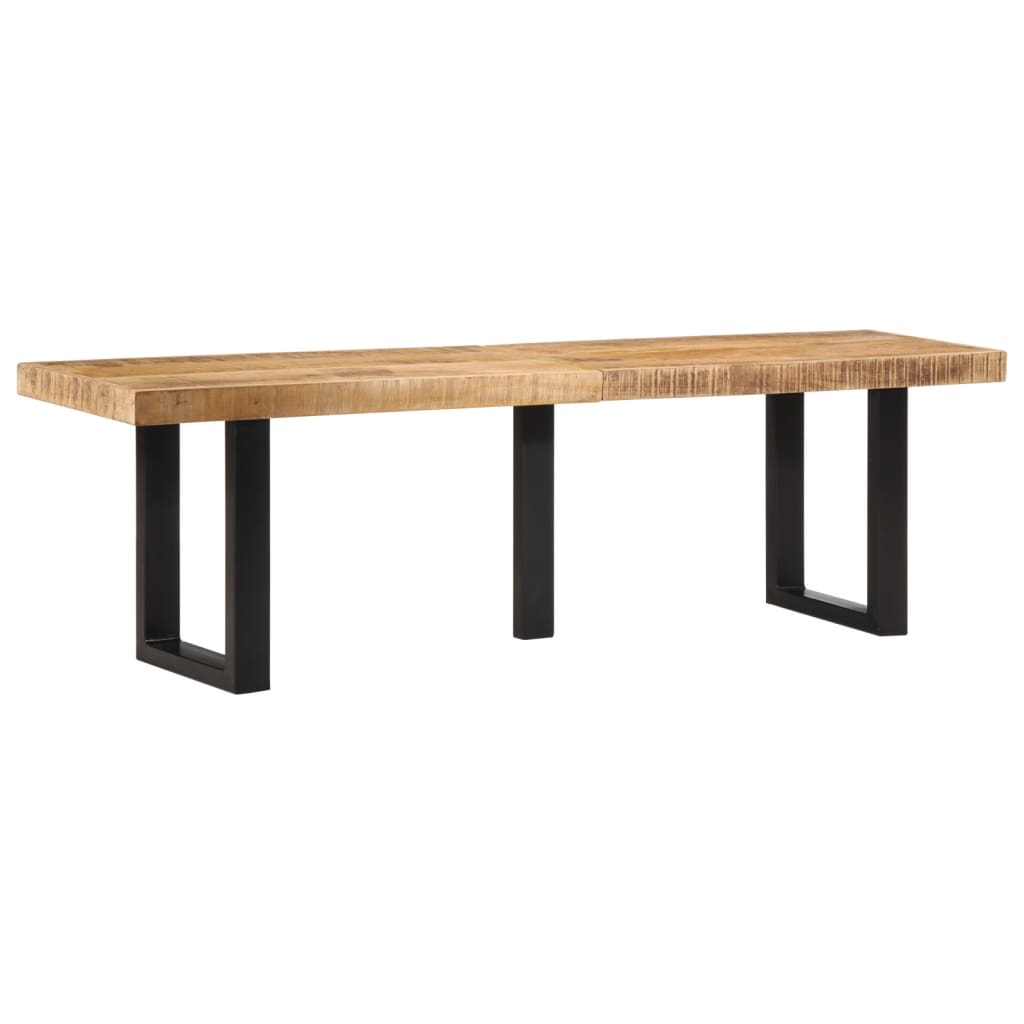 Bench 160 cm Solid Rough Wood Mango and Steel - Design Hut
