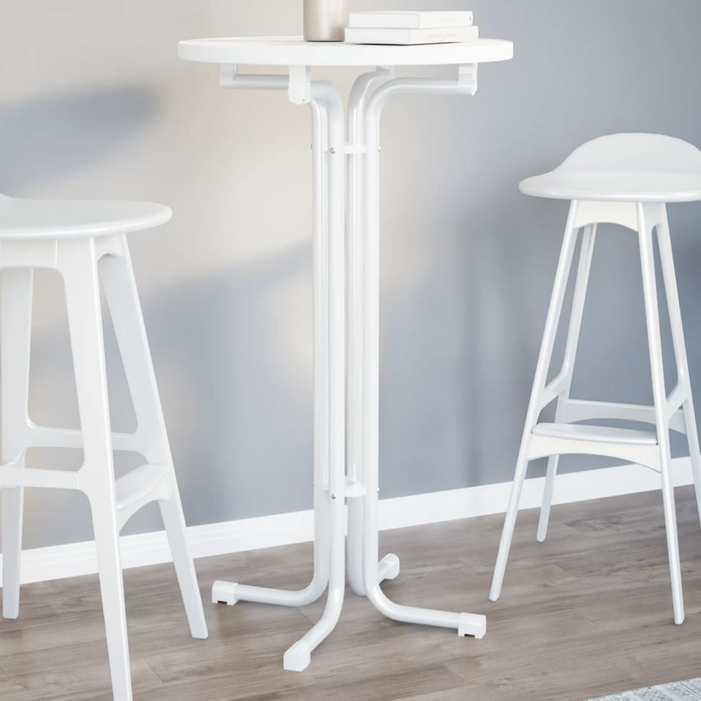 Dining Table White 60x110 cm Engineered Wood and Steel - Charlotte Dunes