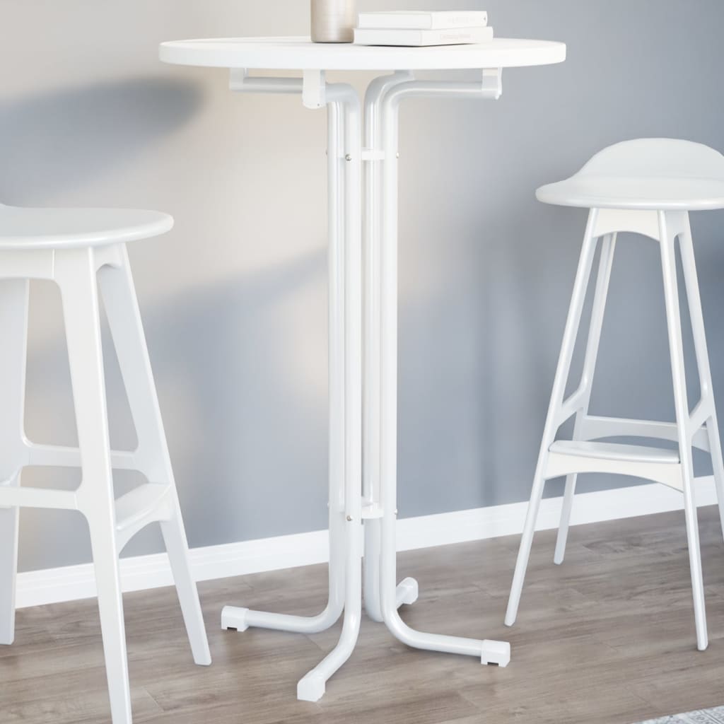 Dining Table White 70x110 cm Engineered Wood and Steel - Charlotte Dunes