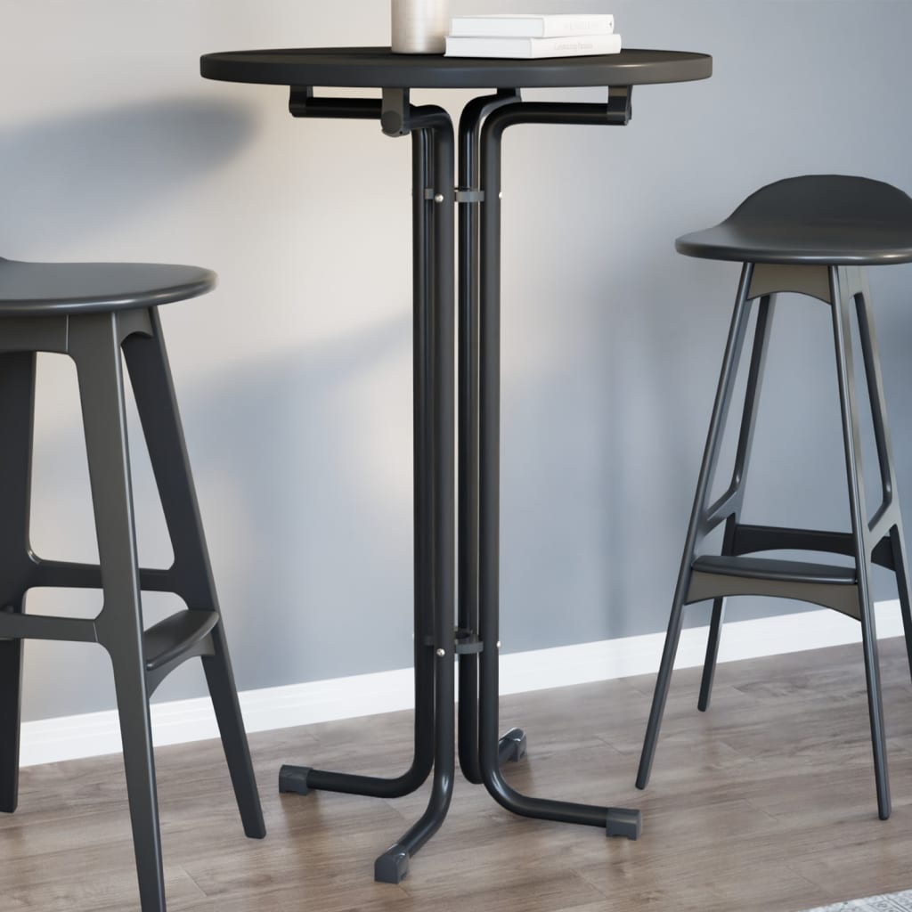 Dining Table Black 70x110 cm Engineered Wood and Steel - Charlotte Dunes