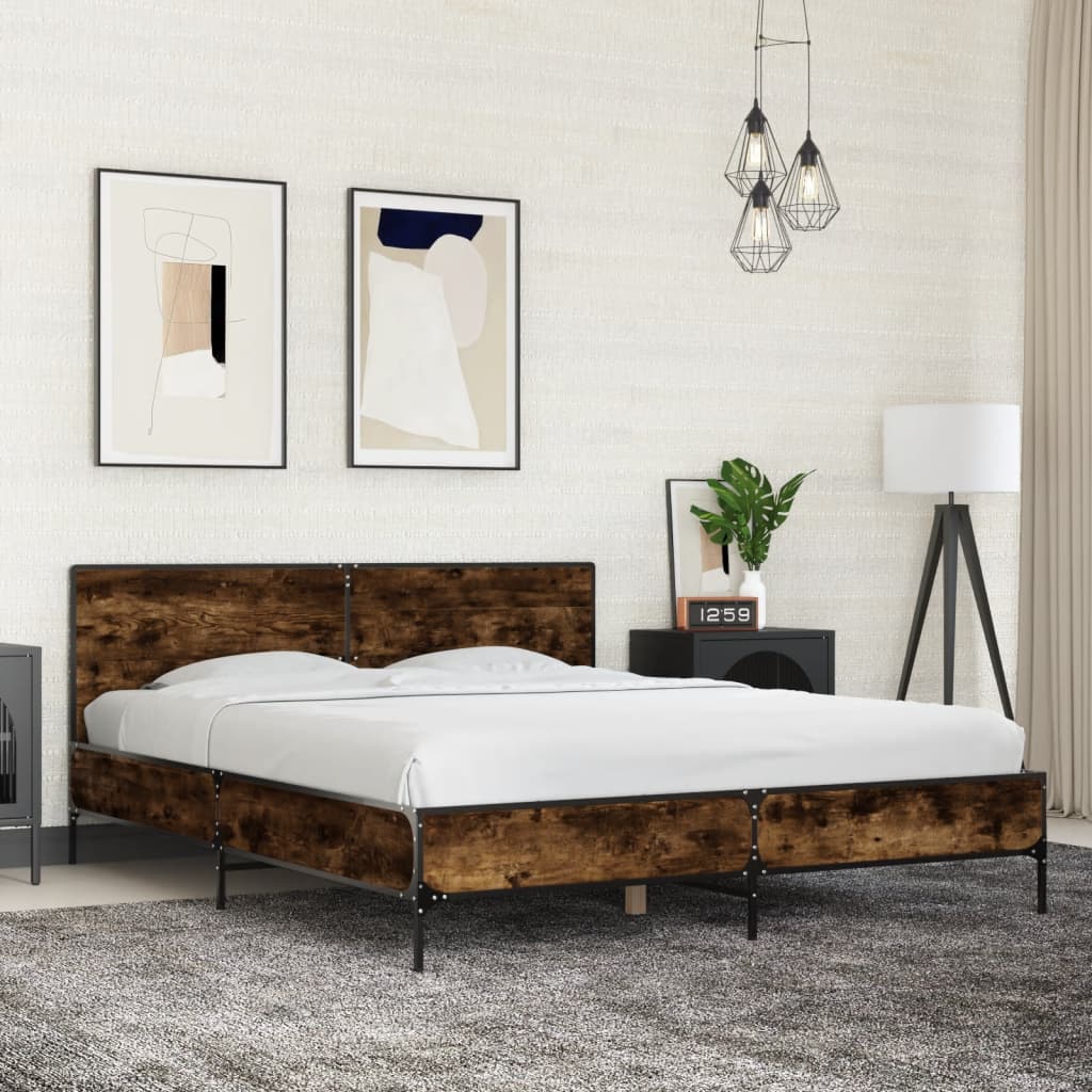 Bedframe Smoked Oak 150x200cm King Size - Millennium Furniture