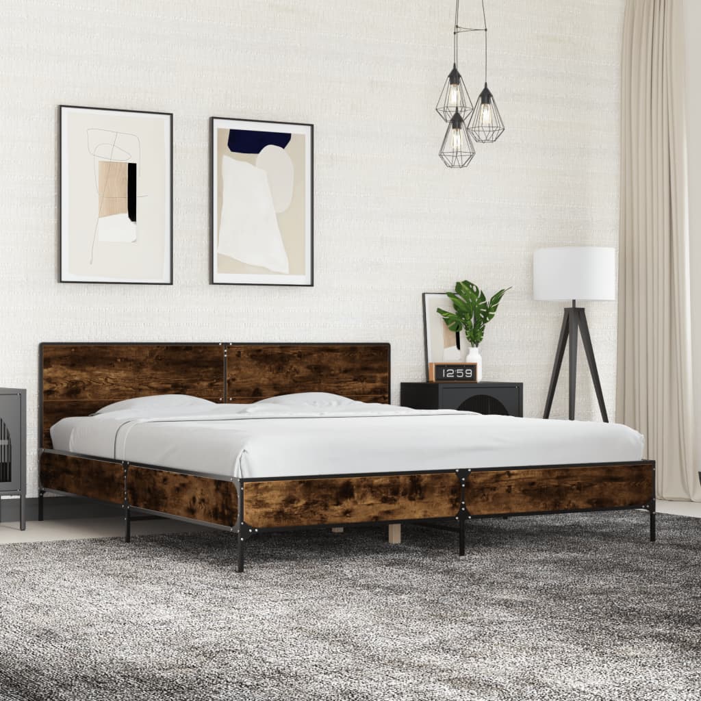 Bedframe Smoked Oak 180x200cm Super King - Sid & Sam