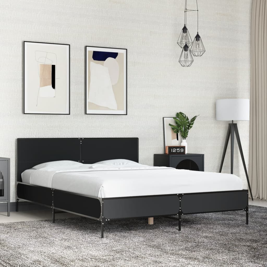 Bedframe Black 135x190cm Double - Direct Imports