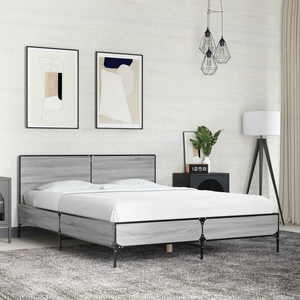 Bedframe Grey Sonoma 135x190cm Double - Decor Base