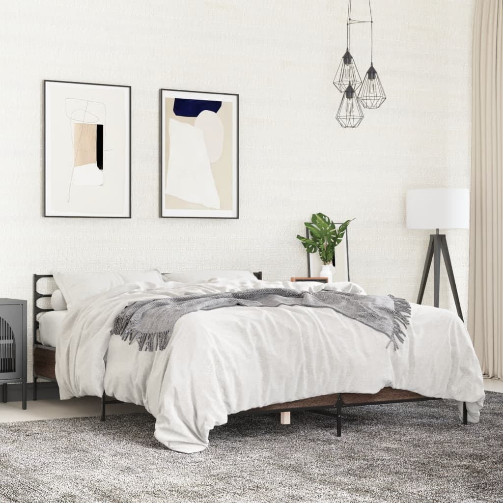 Bedframe Brown Oak 150x200cm King Size - Brittle & Co