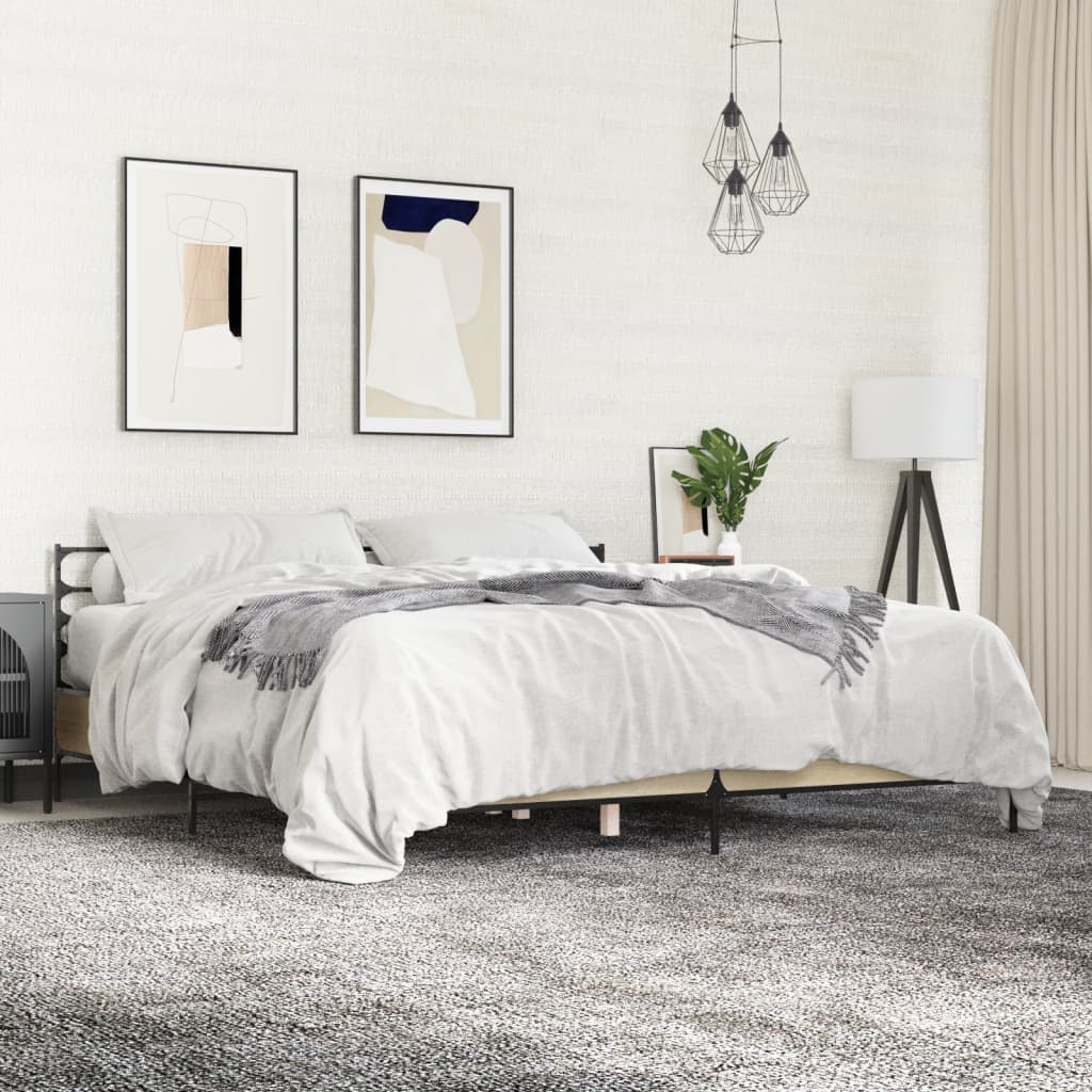 Bedframe Sonoma Oak 200x200cm - Charlotte Dunes