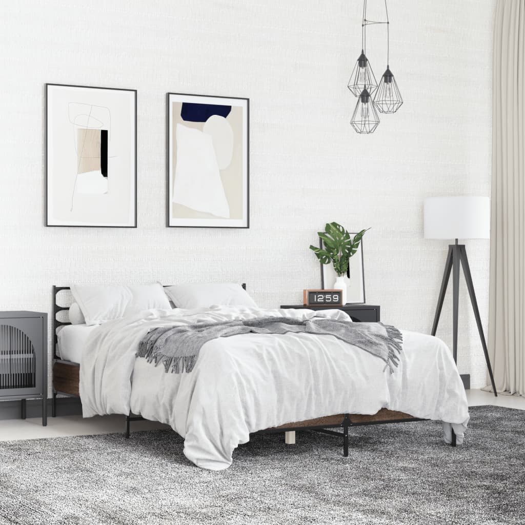 Bedframe Brown Oak 120x190cm Small Double - Casper Homes