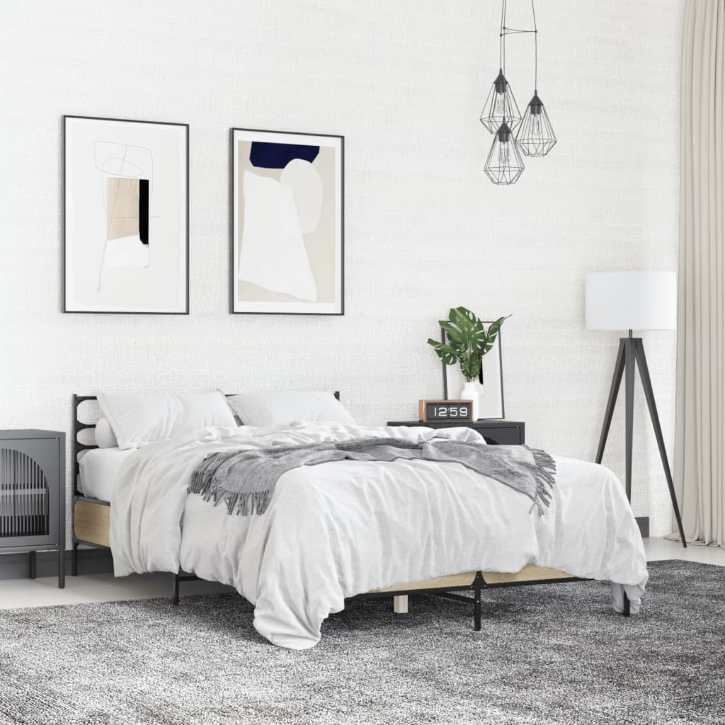 Bedframe Sonoma Oak 140x190cm - Unbeatable Bargains