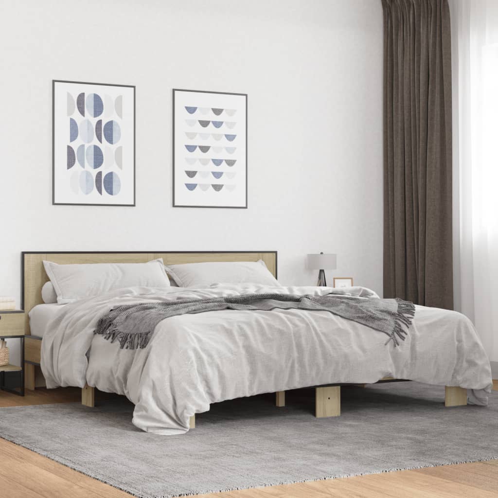 Bedframe Sonoma Oak 200x200cm - Casper Homes
