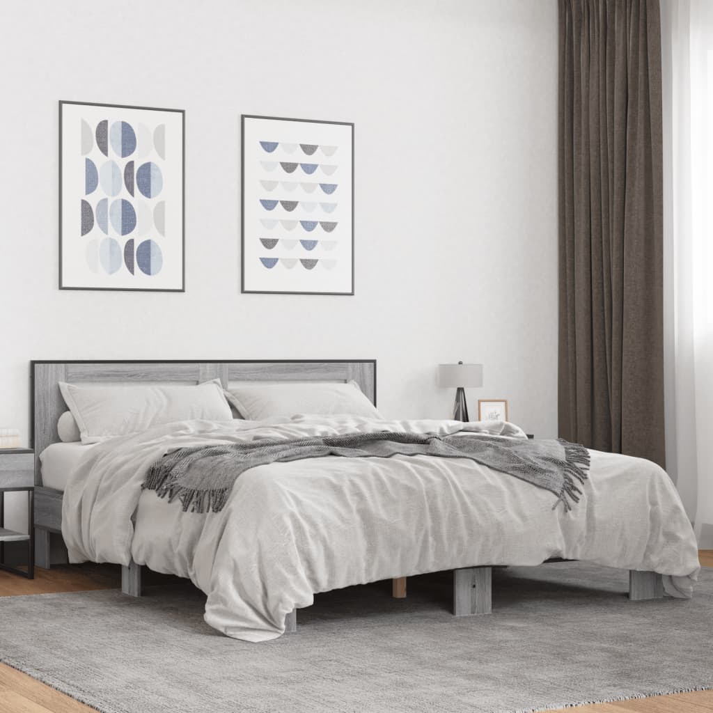 Bedframe Grey Sonoma 150x200cm King Size - Discount Dealers