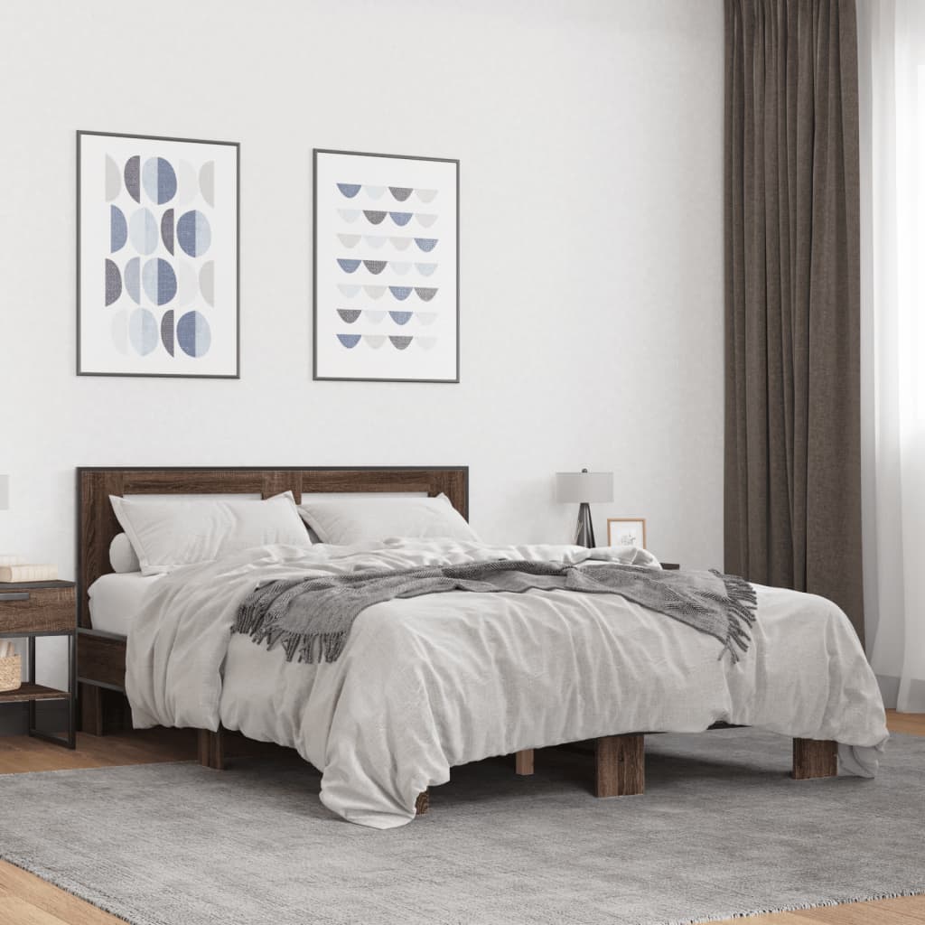 Bedframe Brown Oak 120x200cm - The Home Maker