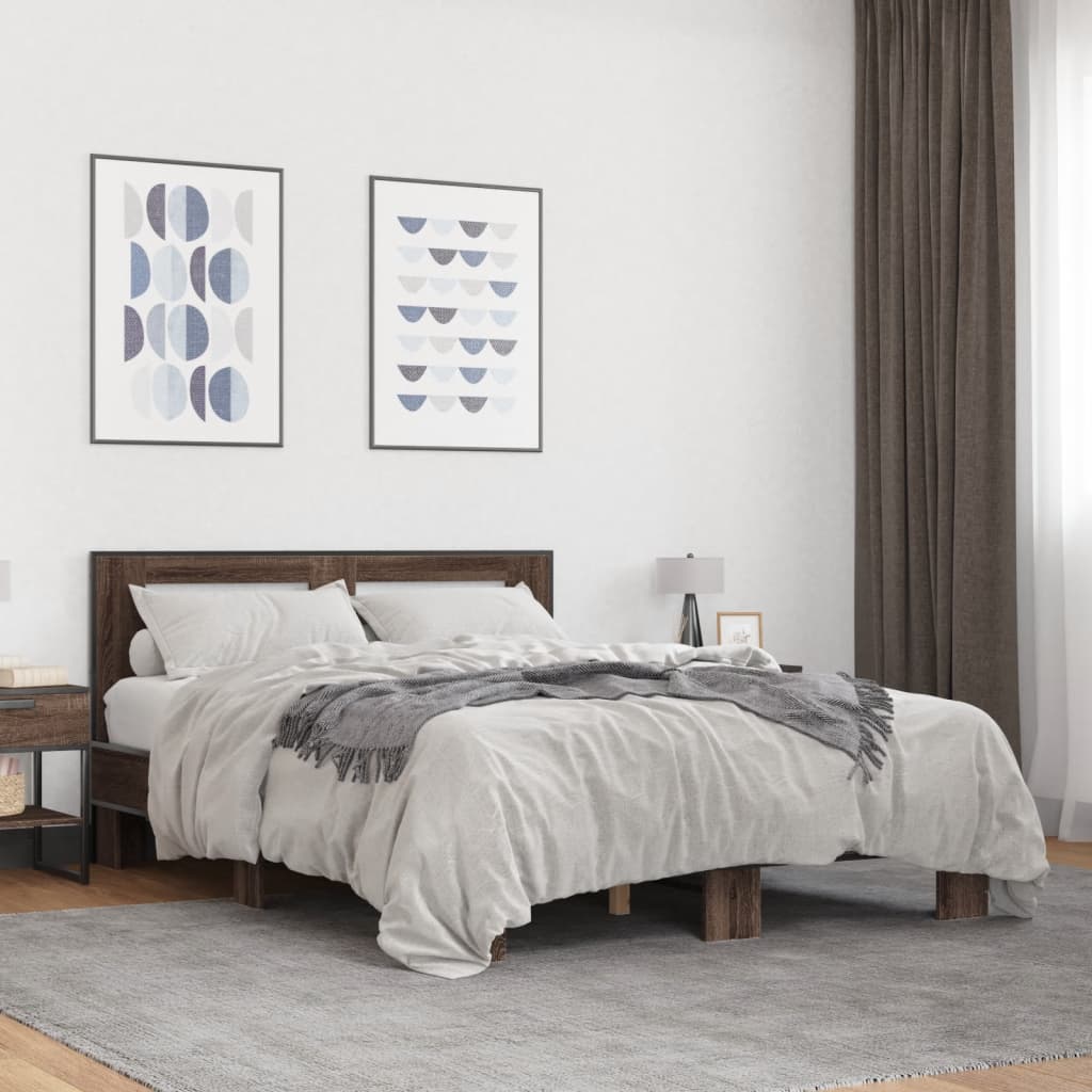 Bedframe Brown Oak 140x190cm - Merlin Deals