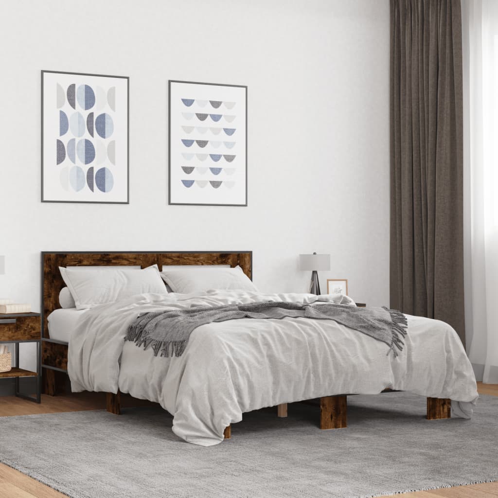 Bedframe Smoked Oak 135x190cm Double - Brittle & Co