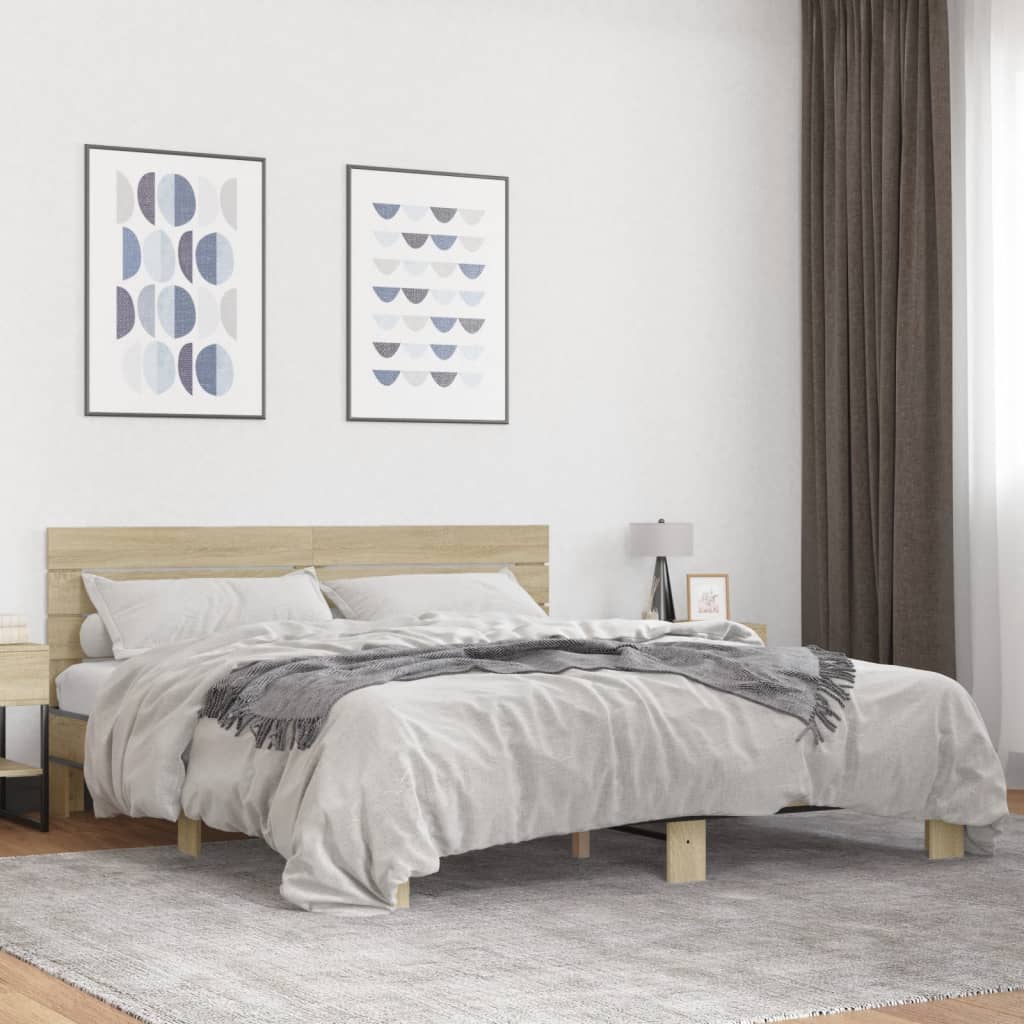 Bedframe Sonoma Oak 200x200cm - Direct Imports