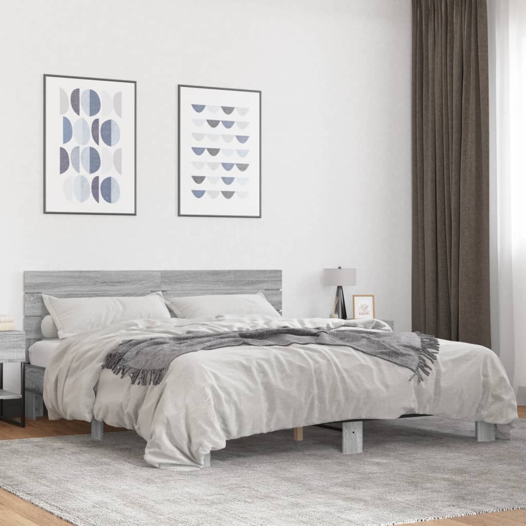 Bedframe Grey Sonoma 200x200cm - Direct Imports