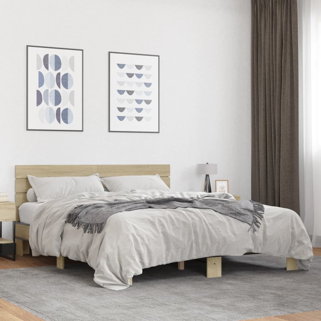 Bedframe Sonoma Oak 150x200cm King Size - Millennium Furniture
