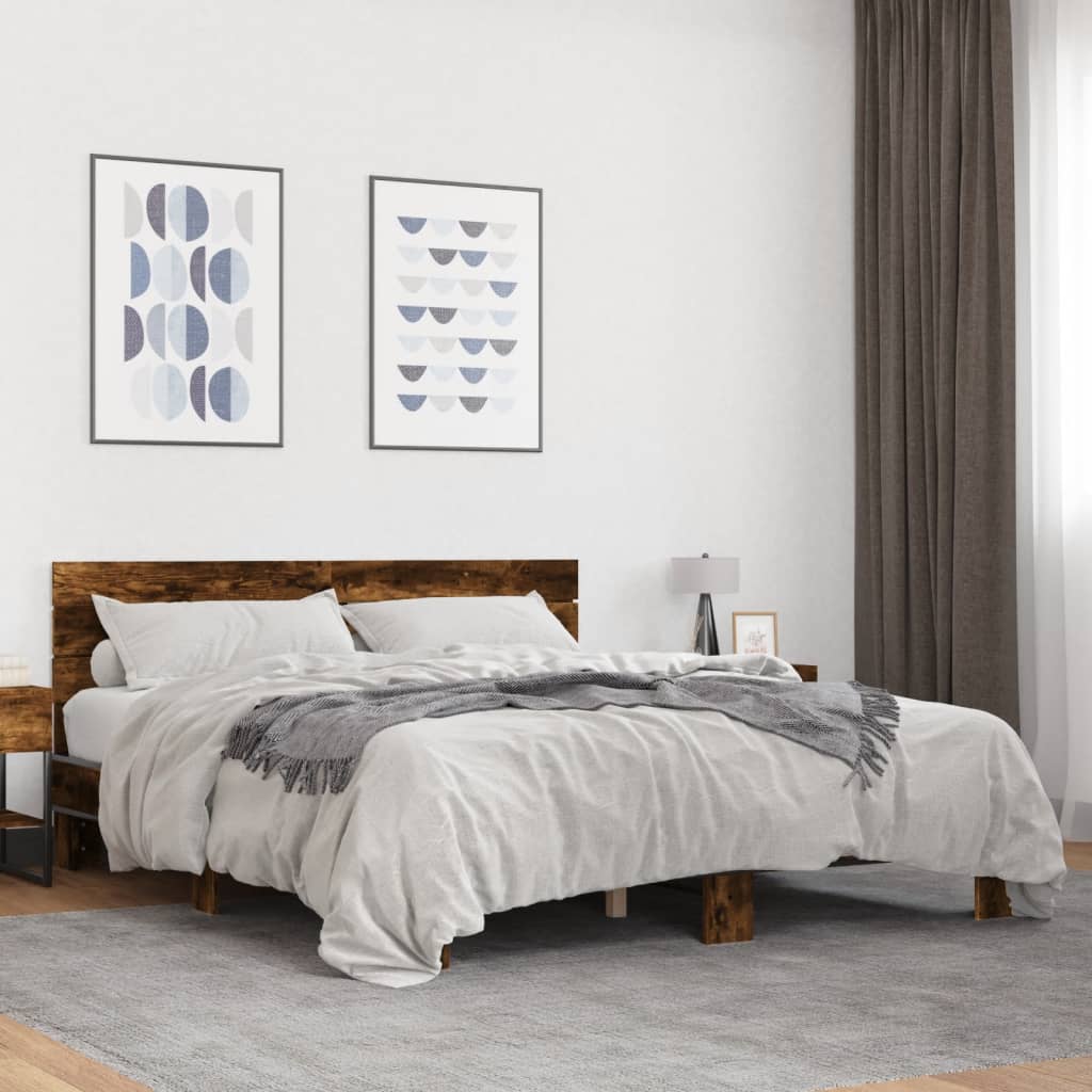 Bedframe Smoked Oak 150x200cm King Size - The Home Maker