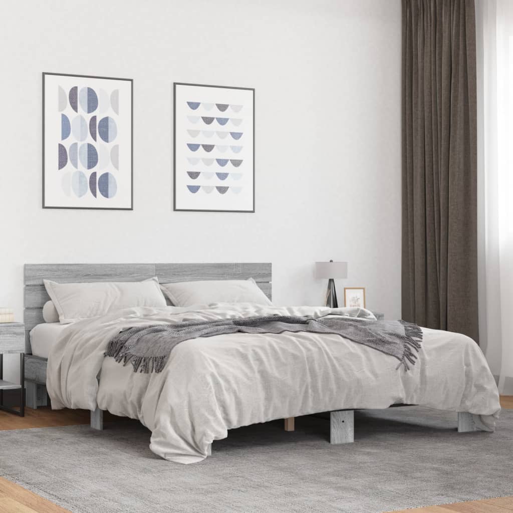 Bedframe Grey Sonoma 150x200cm King Size - Brittle & Co
