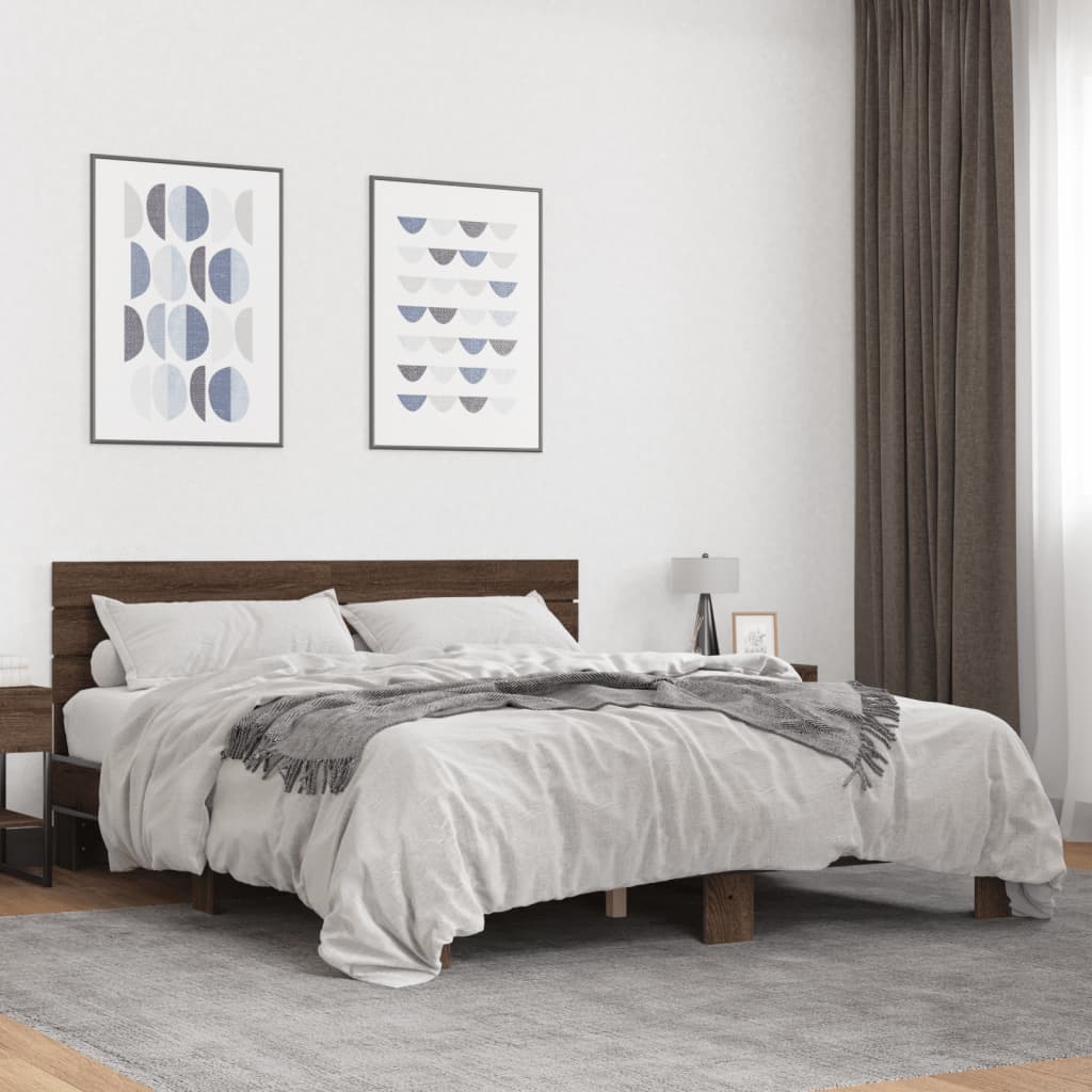 Bedframe Brown Oak 150x200cm King Size - Design Hut