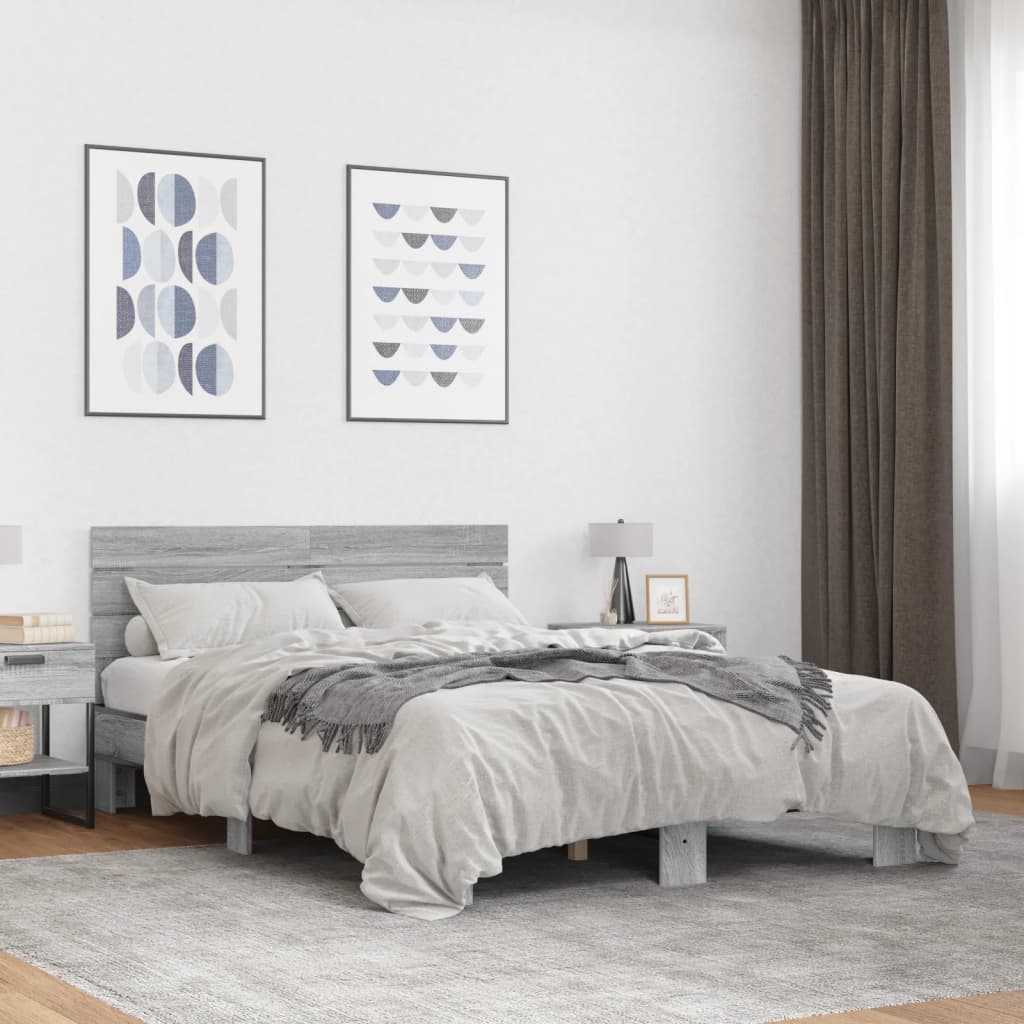 Bedframe Grey Sonoma 140x200cm - Brittle & Co