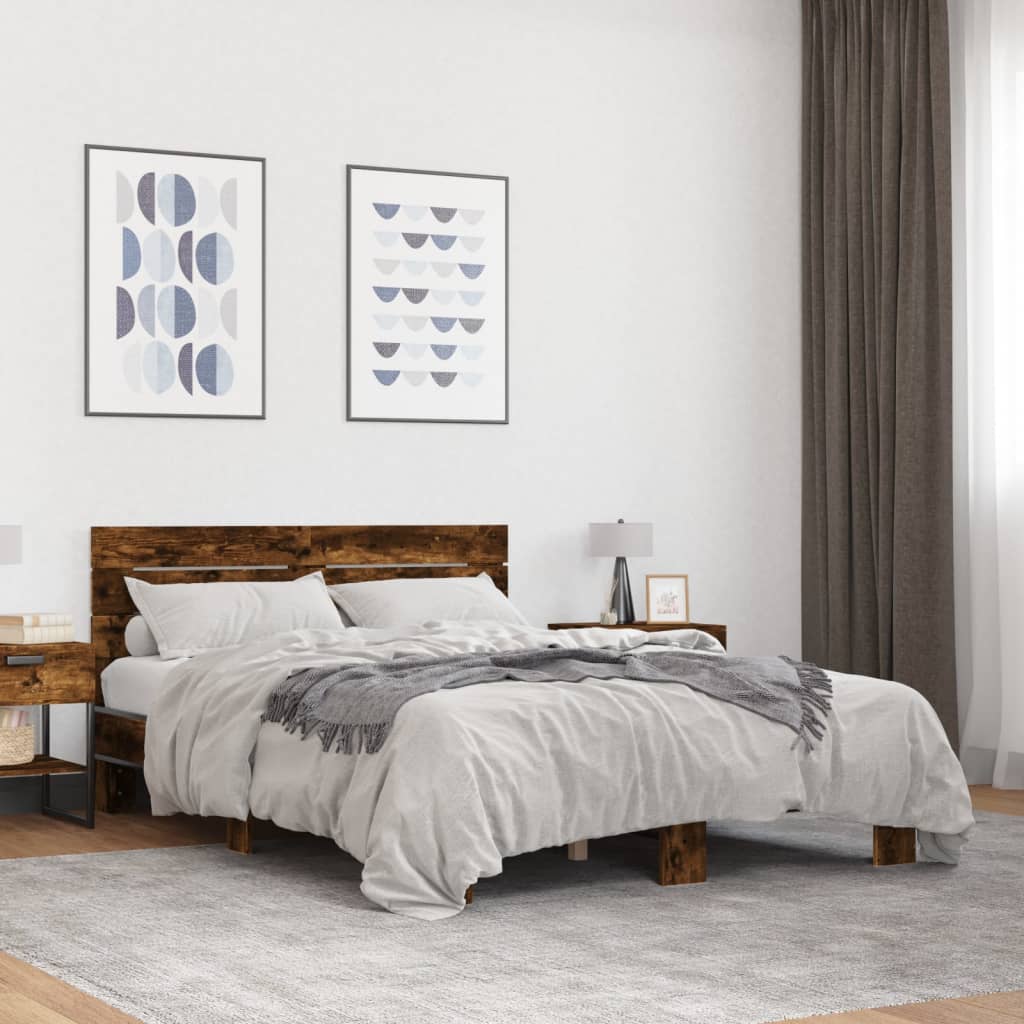Bedframe Smoked Oak 140x190cm - Unbeatable Bargains