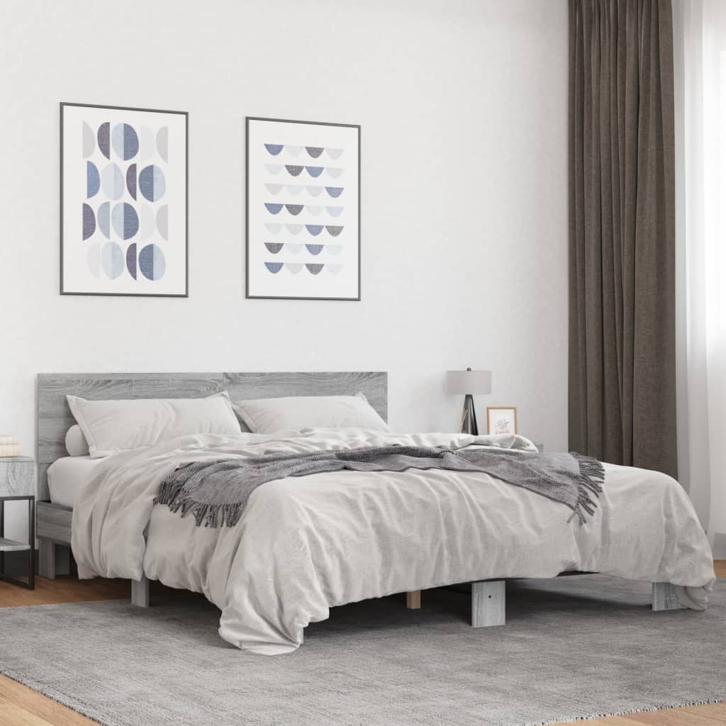 Bedframe Grey Sonoma 150x200cm King Size - Brittle & Co