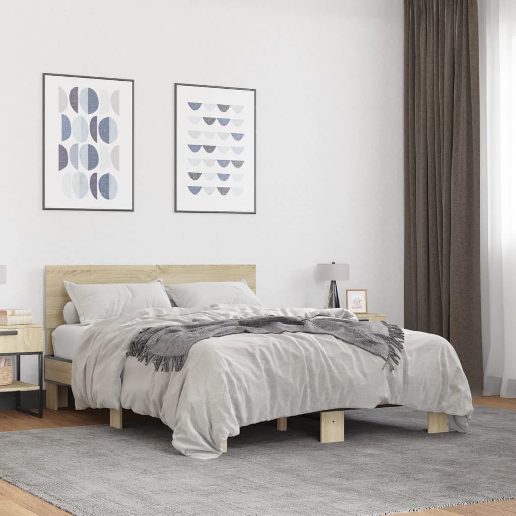 Bedframe Sonoma Oak 135x190cm Double - Decor Base