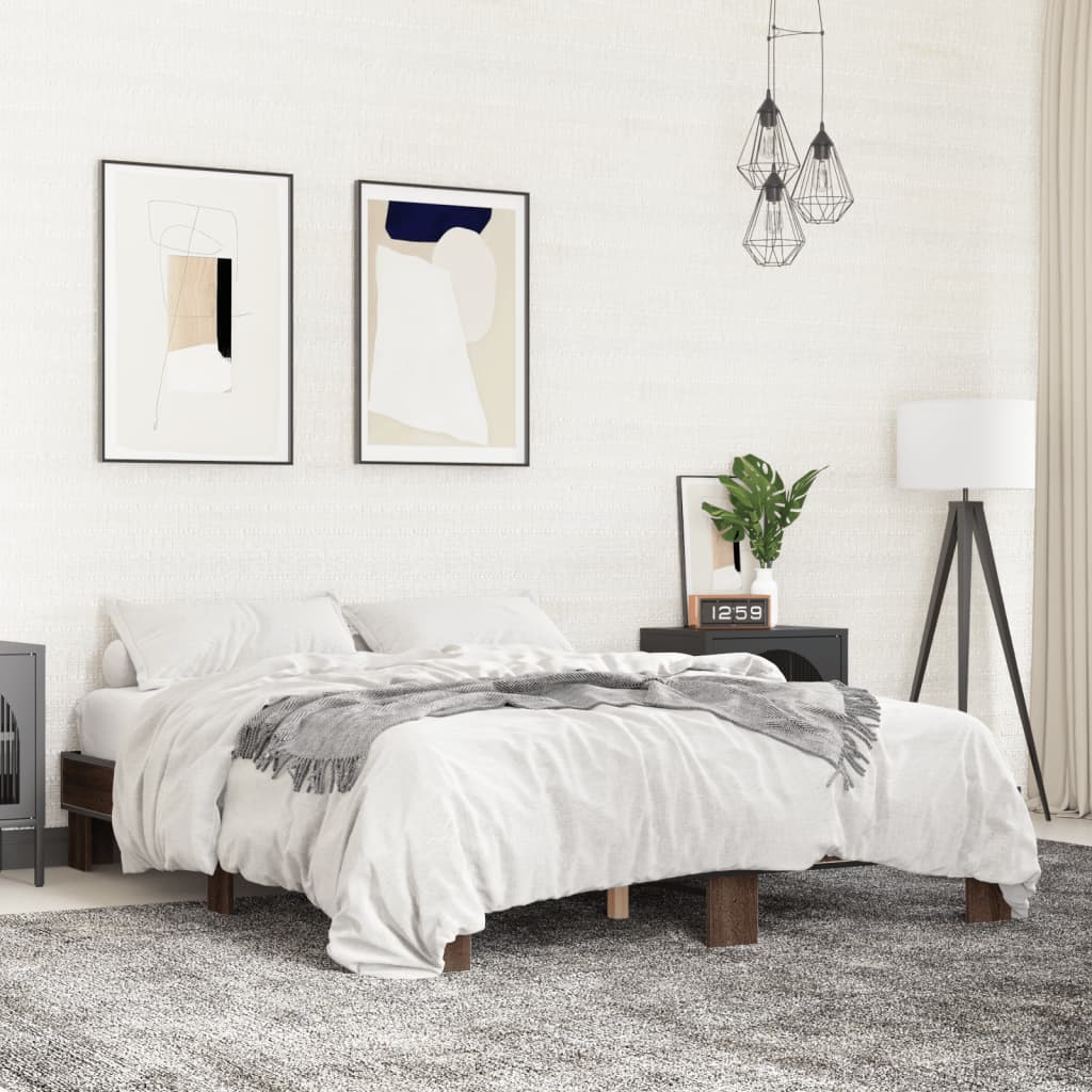 Bedframe Brown Oak 150x200cm King Size - Casper Homes
