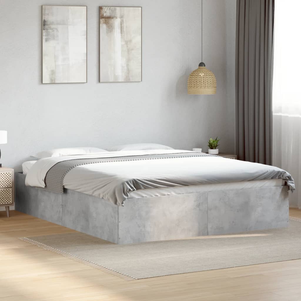 Bedframe Concrete Grey 150x200cm King Size - Decor Base