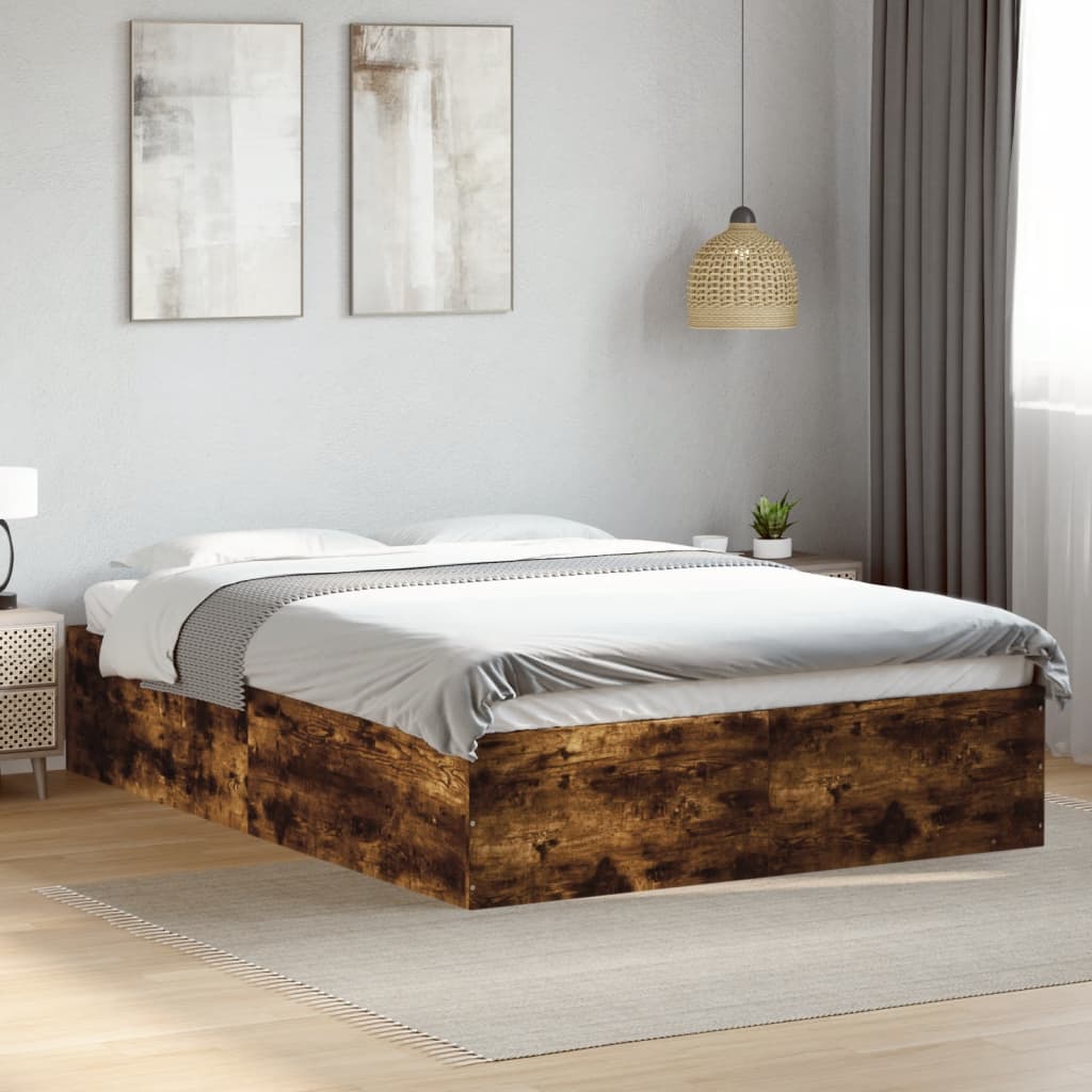 Bedframe Smoked Oak 135x190cm Double - Charlotte Dunes