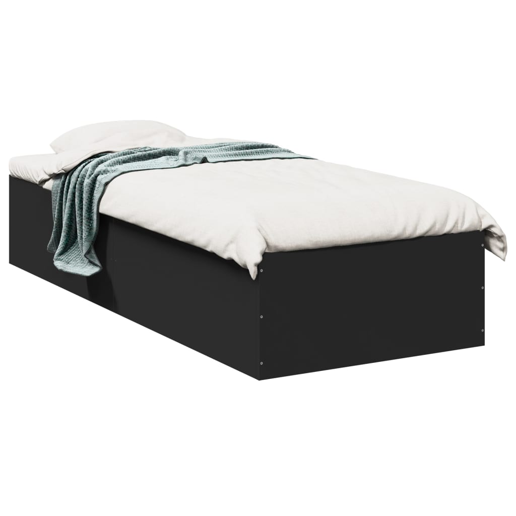 Bedframe Black 90x190cm Single - Merlin Deals