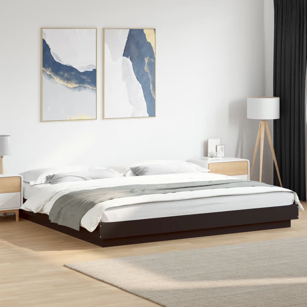 Bedframe with LED Lights Black 180x200cm - Decor Base