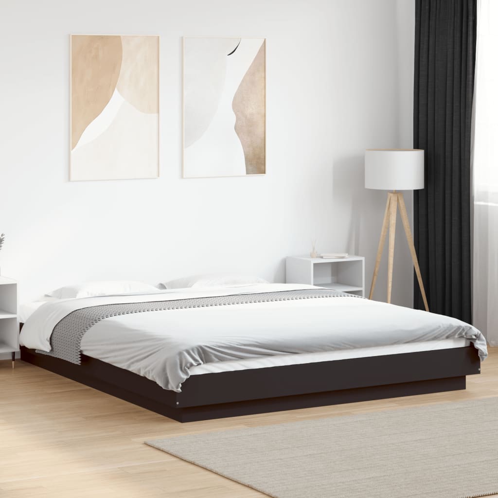 Bedframe with LED Lights Black 150x200cm - Charlotte Dunes