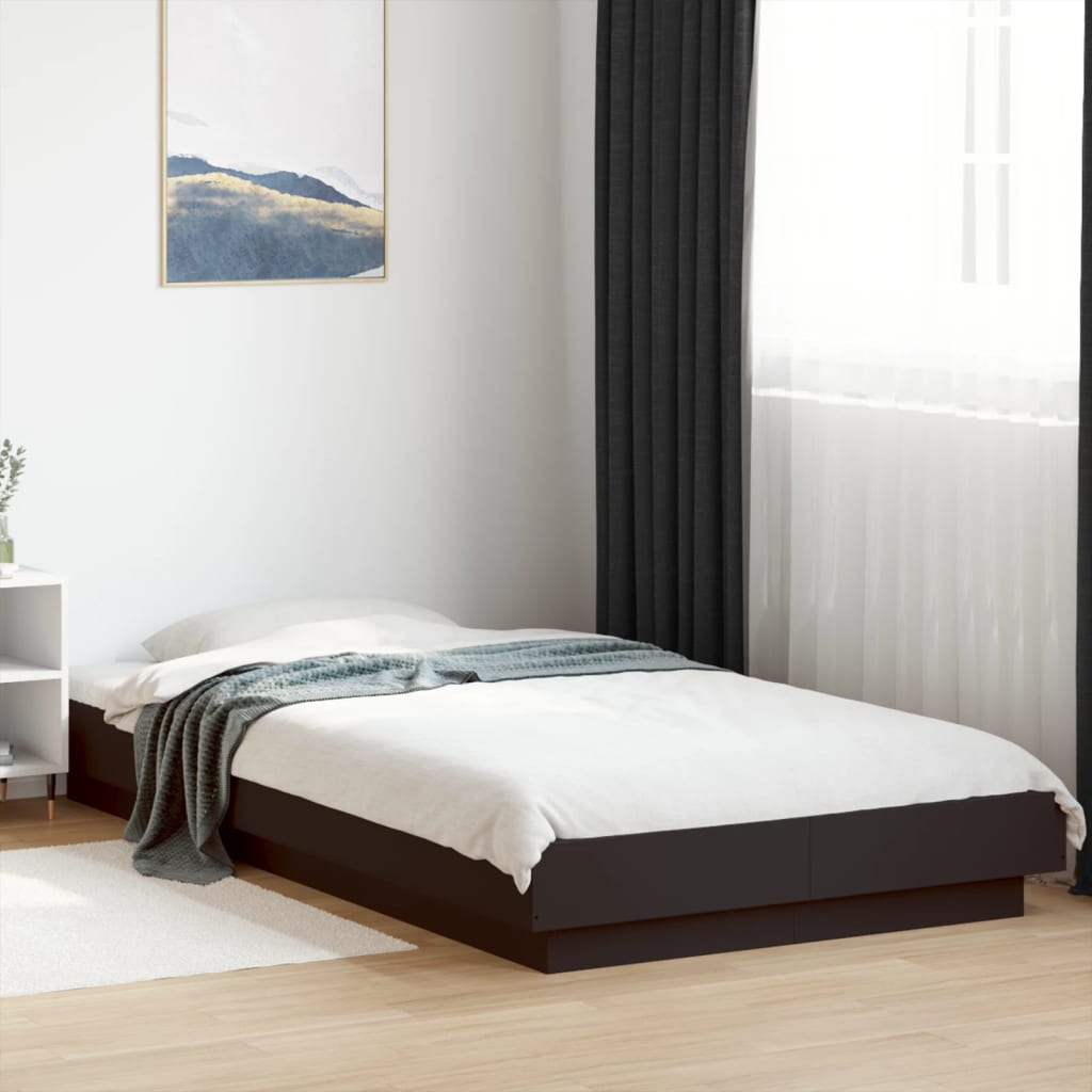 Bedframe with LED Lights Black 90x190cm - Design Hut