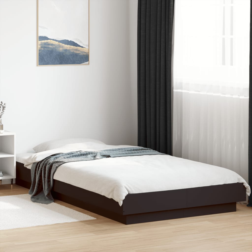 Bedframe with LED Lights Black 75x190cm - All Things Good